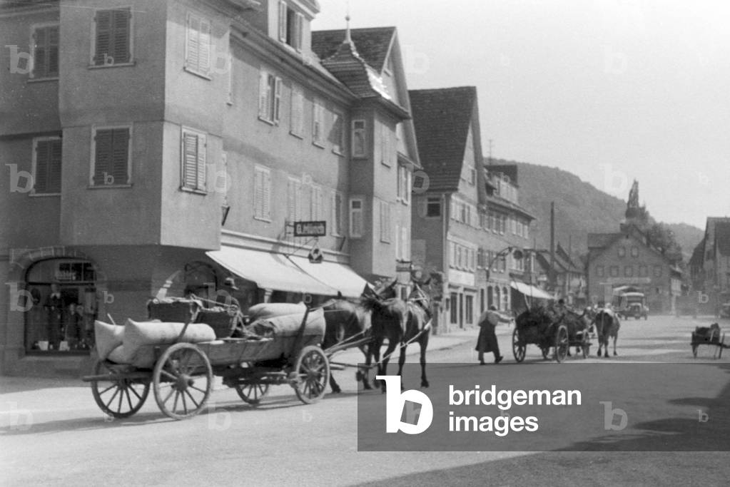 View to a small twon, Germany 1930s (b/w photo)