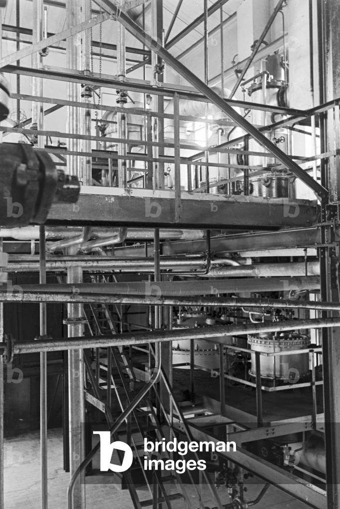 A guided tour through a factory of fatty acid in Witten, Germany 1930s (b/w photo)