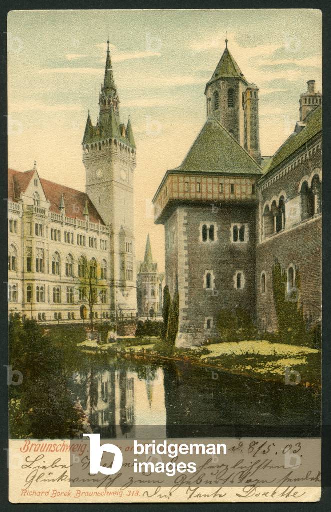 Germany, Lower Saxony, Braunschweig (Brunswick), area around the Ruhfaeutchenplatz (Ruhfaeutchenplace), postcard, sent 1906