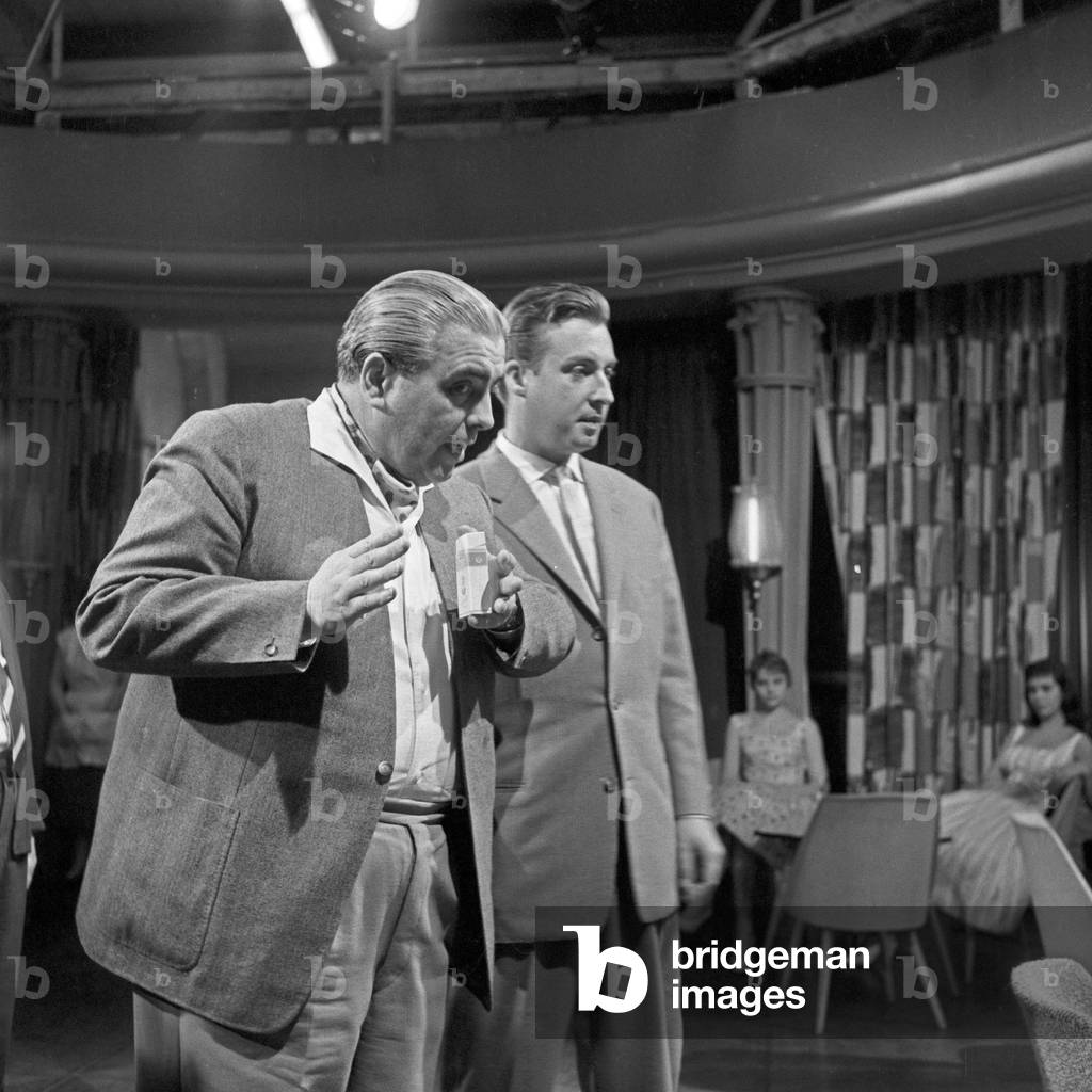 Peter Alexander discussing with the director, Germany 1950s