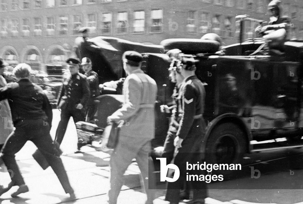 A demonstration escalates, 1950s