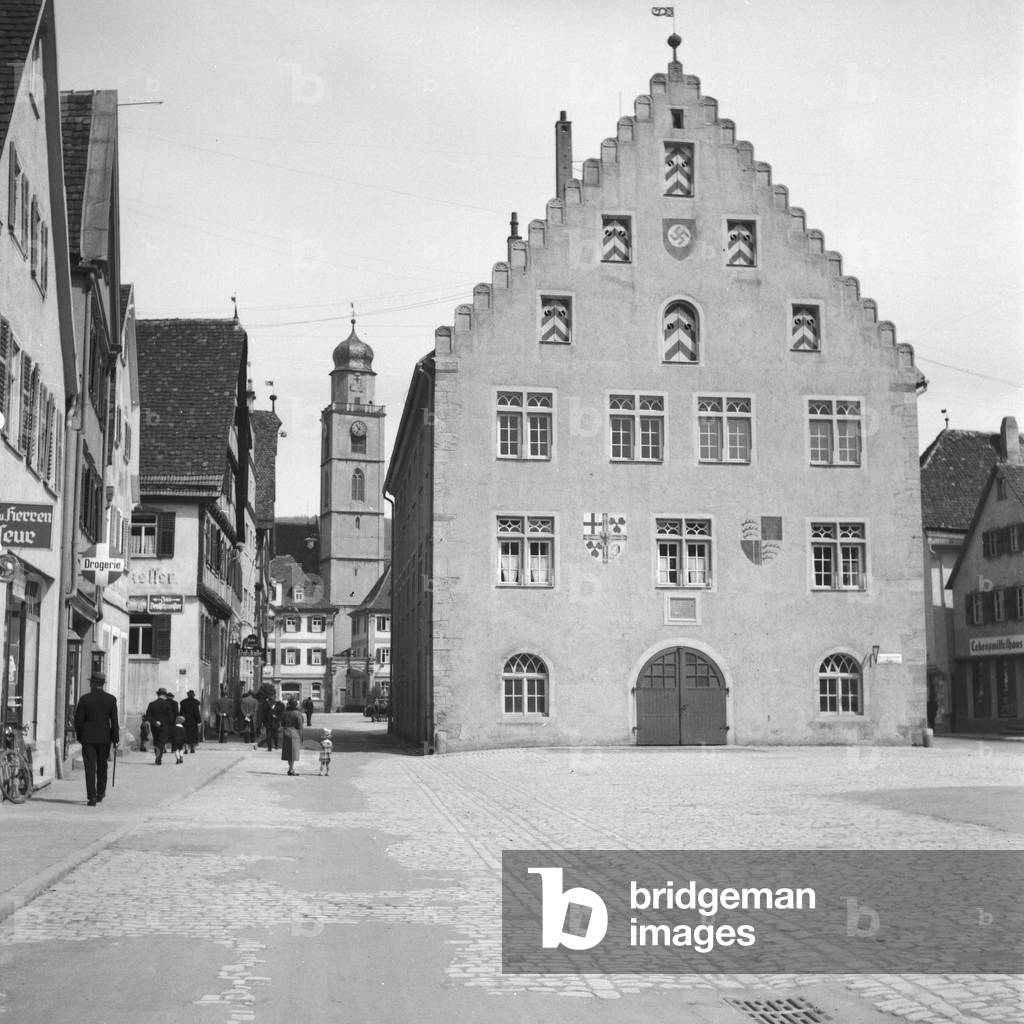 City hall at Bad Mergentheim, Germany 1930s (b/w photo)