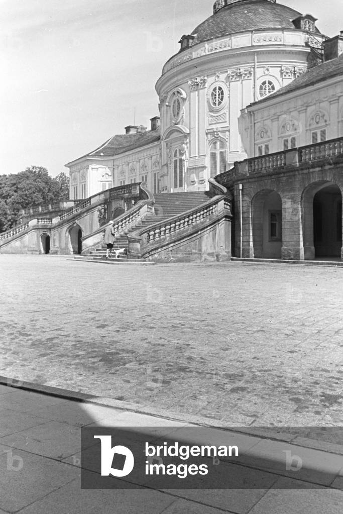 The hunting lodge Castle Solitude in Stuttgart, Germany 1930s (b/w photo)