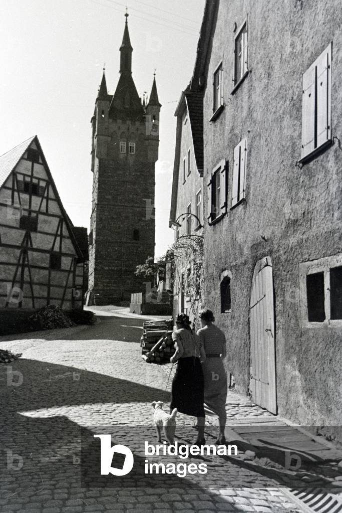 An excursion to Wimpfen, Germany 1930s (b/w photo)