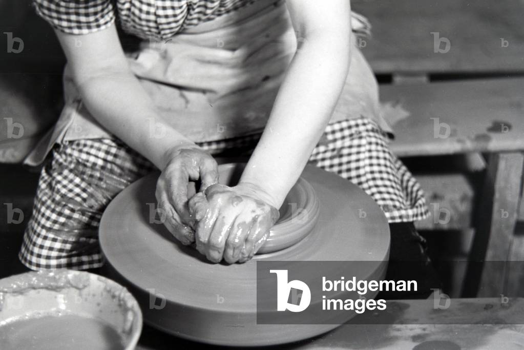 A potter at work, Germany 1930s (b/w photo)