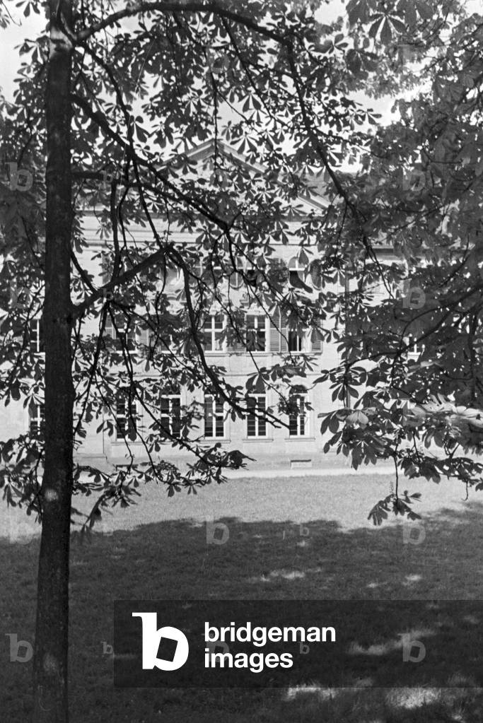 At Amorbach centre, Germany 1930s (b/w photo)