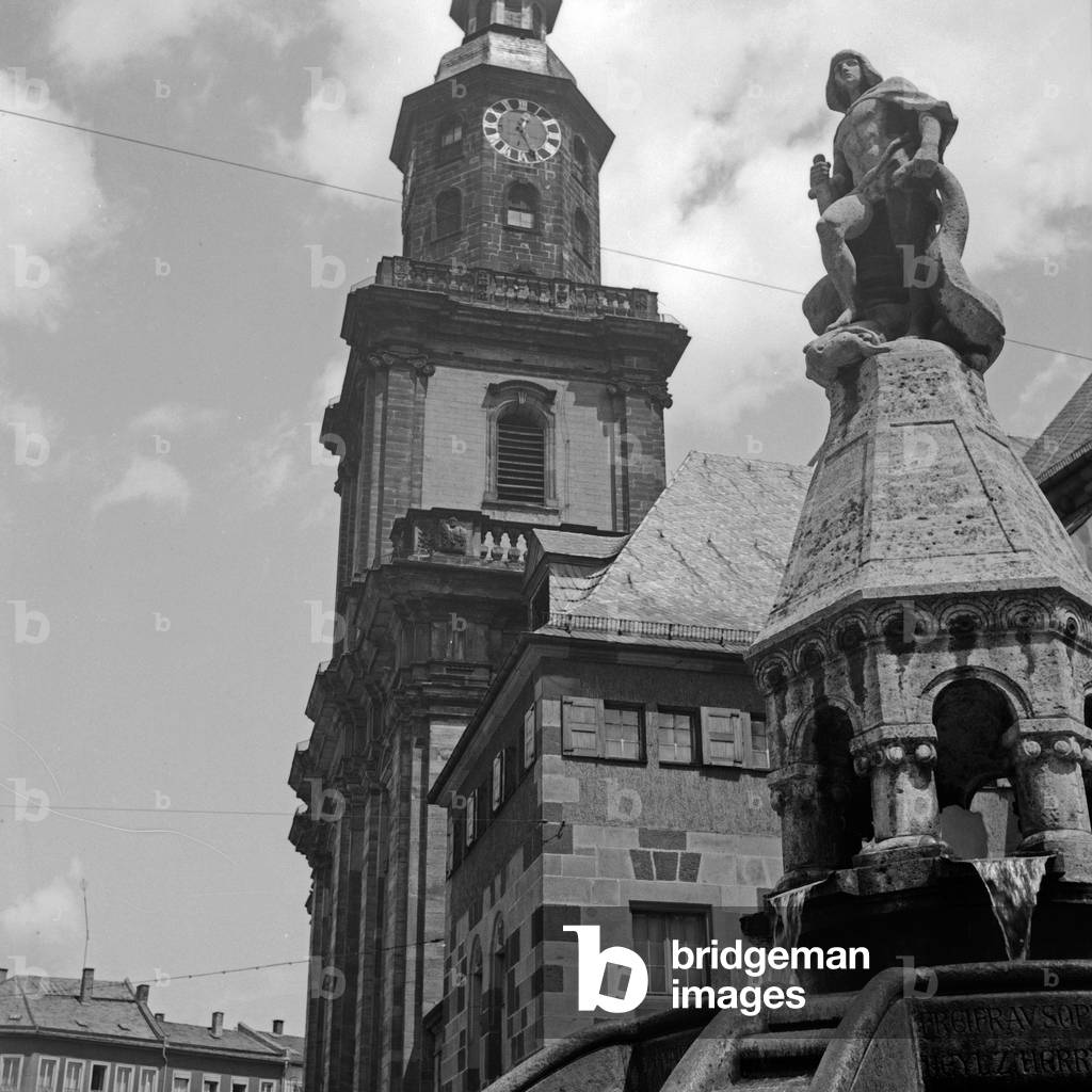 Trinity church at Worms, Germany 1930s (b/w photo)