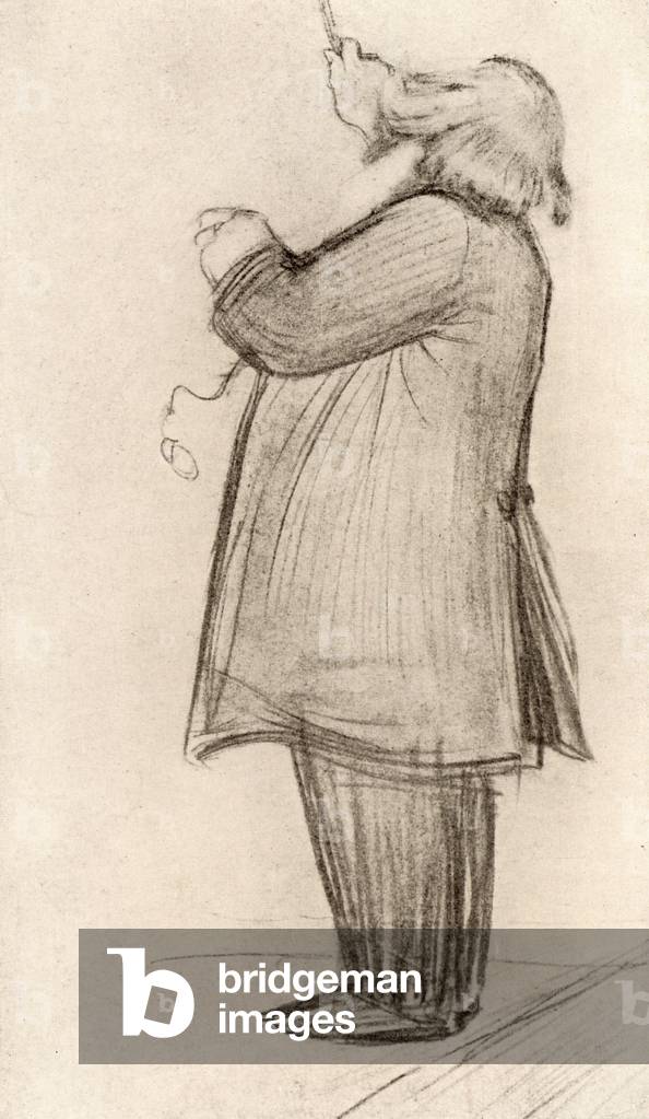 Johannes Brahms (1833-1897) German composer, conducting (drawing)