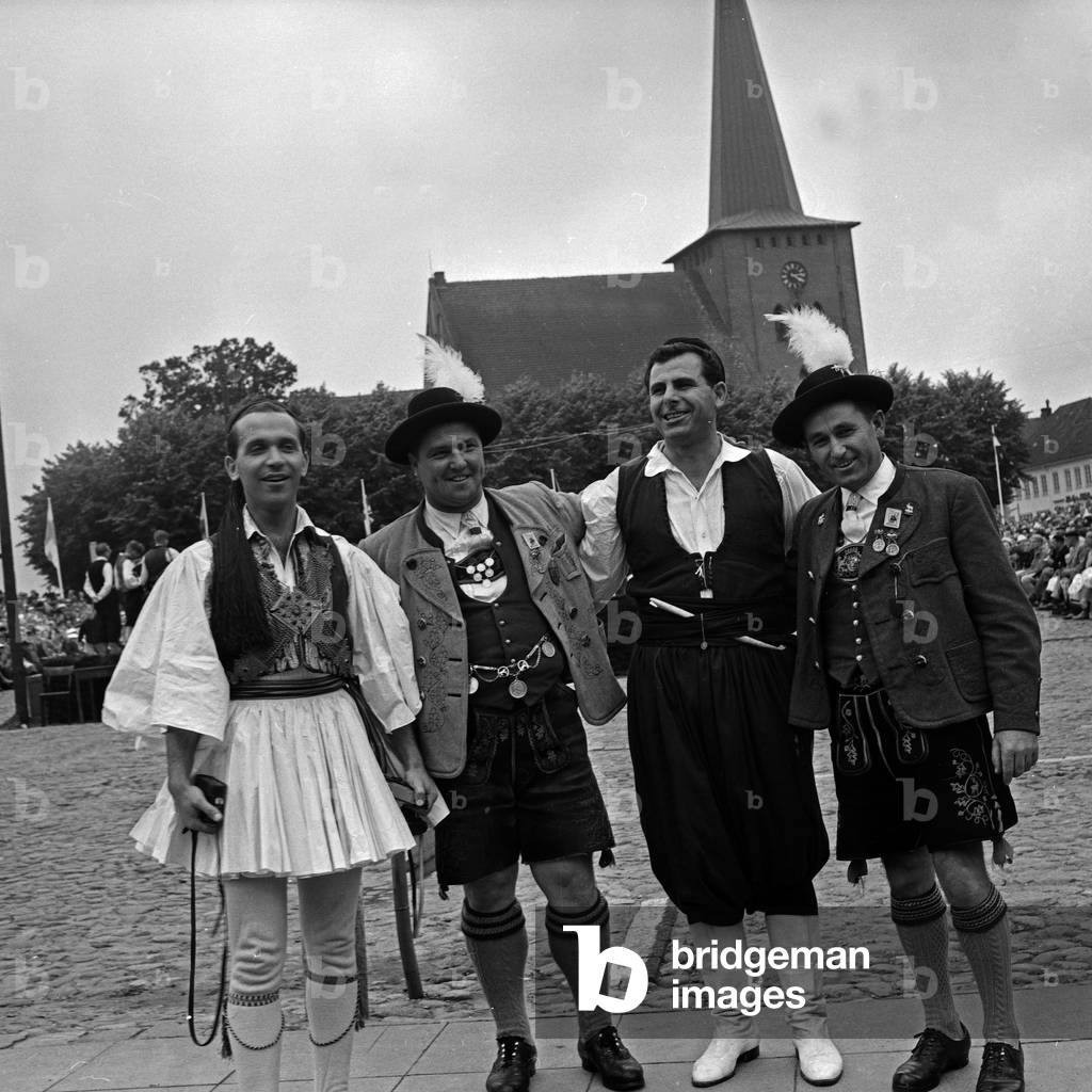 Traditional costume festival at Neustadt in Holstein, Germany 1960s