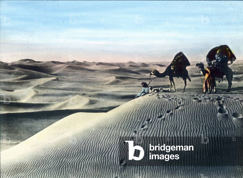Egypt, impression of Sahara Desert, image date: circa 1910. Carl Simon Archive
