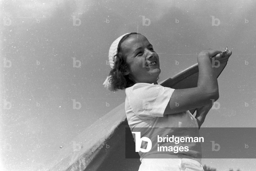 Vacation at the Baltic Sea, Germany 1930s (b/w photo)