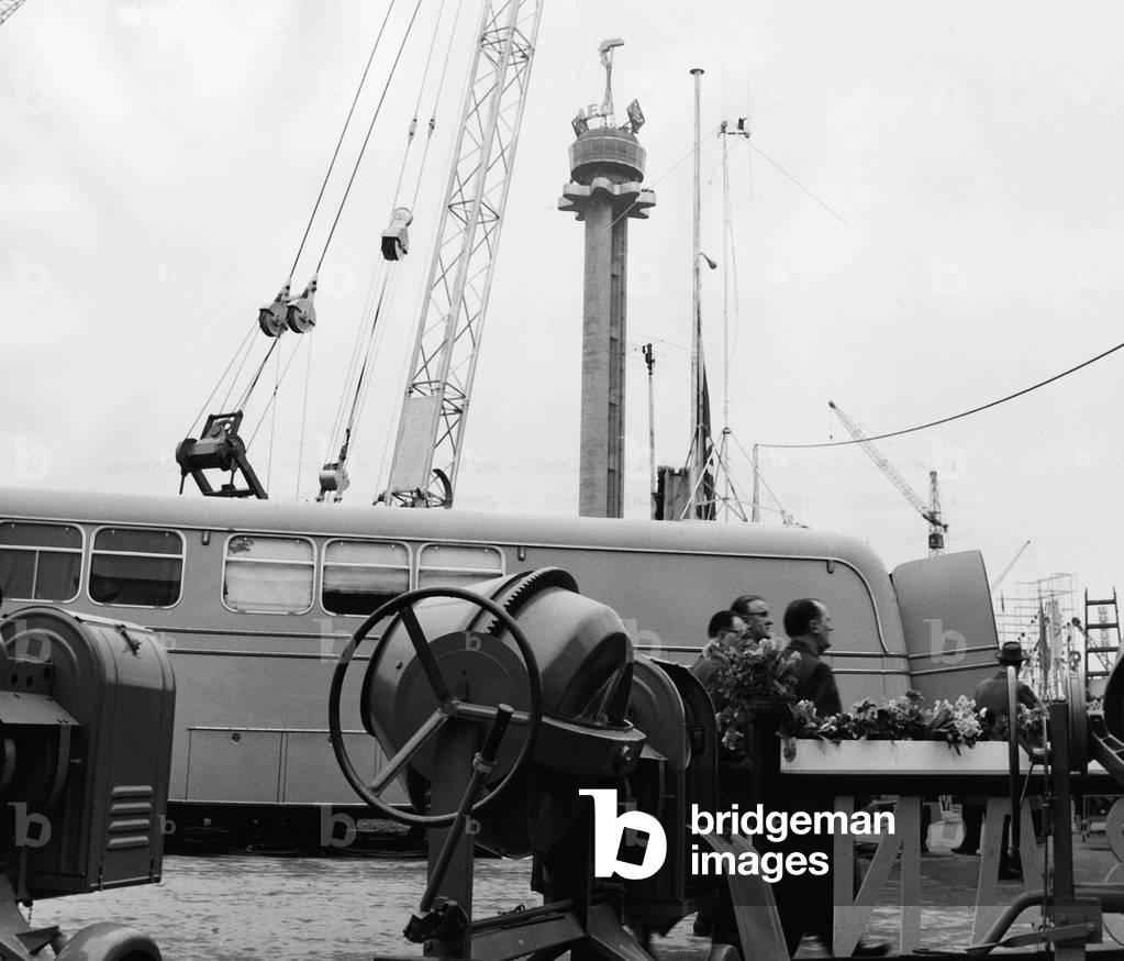 German TV broadcasts live from the Hanover trade fair in 1964, here one of the six OB vehicles