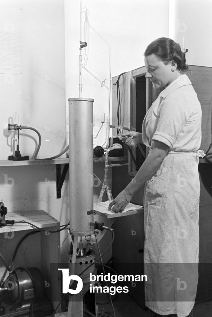 A guided tour through a factory of fatty acid in Witten, Germany 1930s (b/w photo)