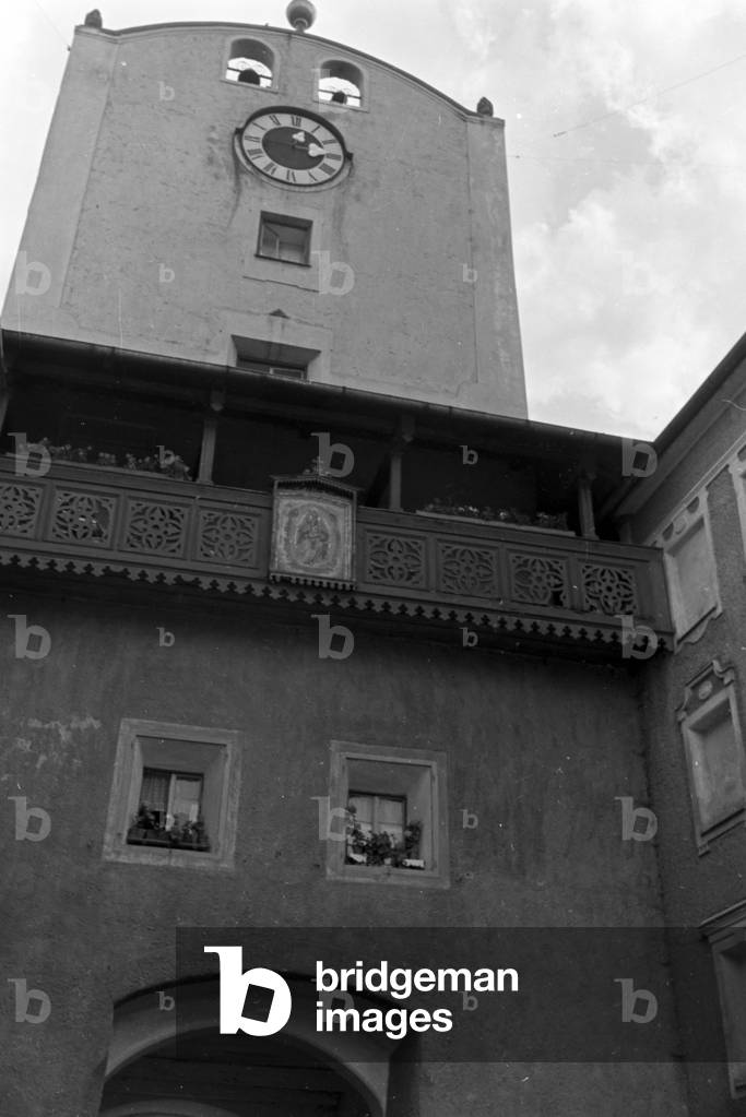 At Burghausen in Bavaria, Germany 1930s (b/w photo)