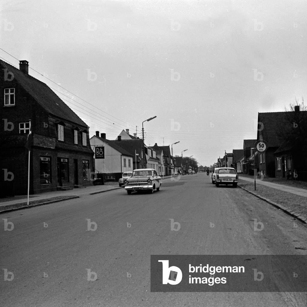 Driving through a small town in Denmark, 1960s