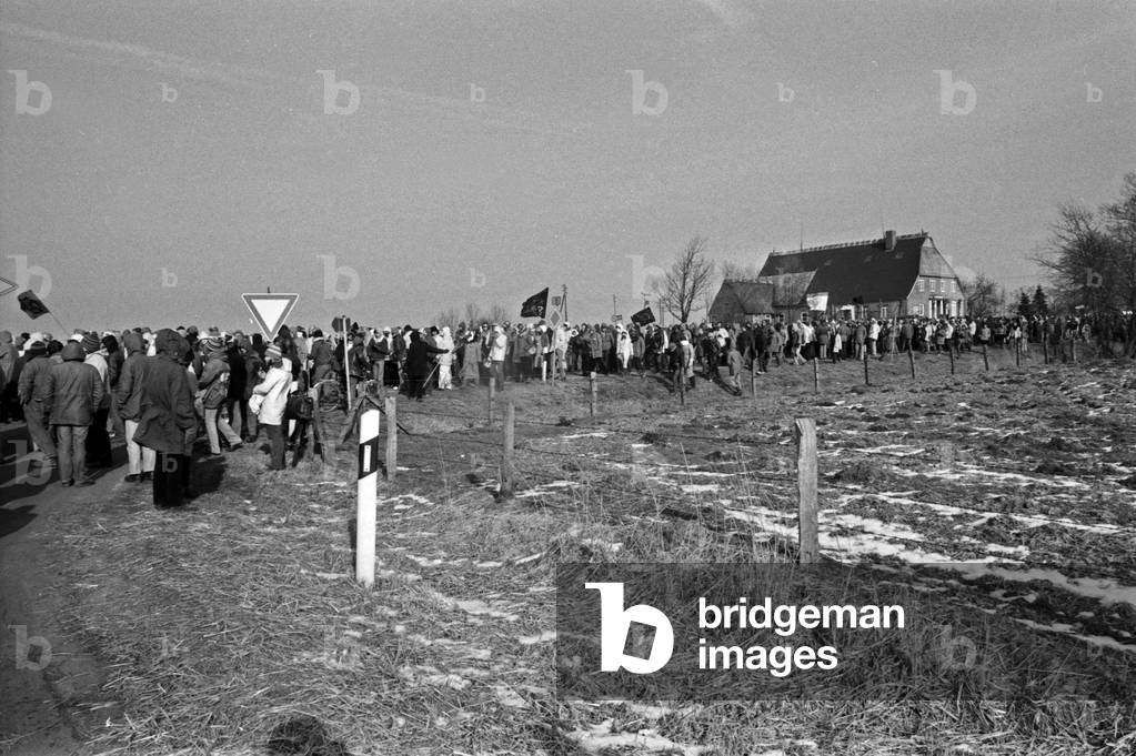 Protesters at the area of Brokdorf nuclear plant, Germany 1980s