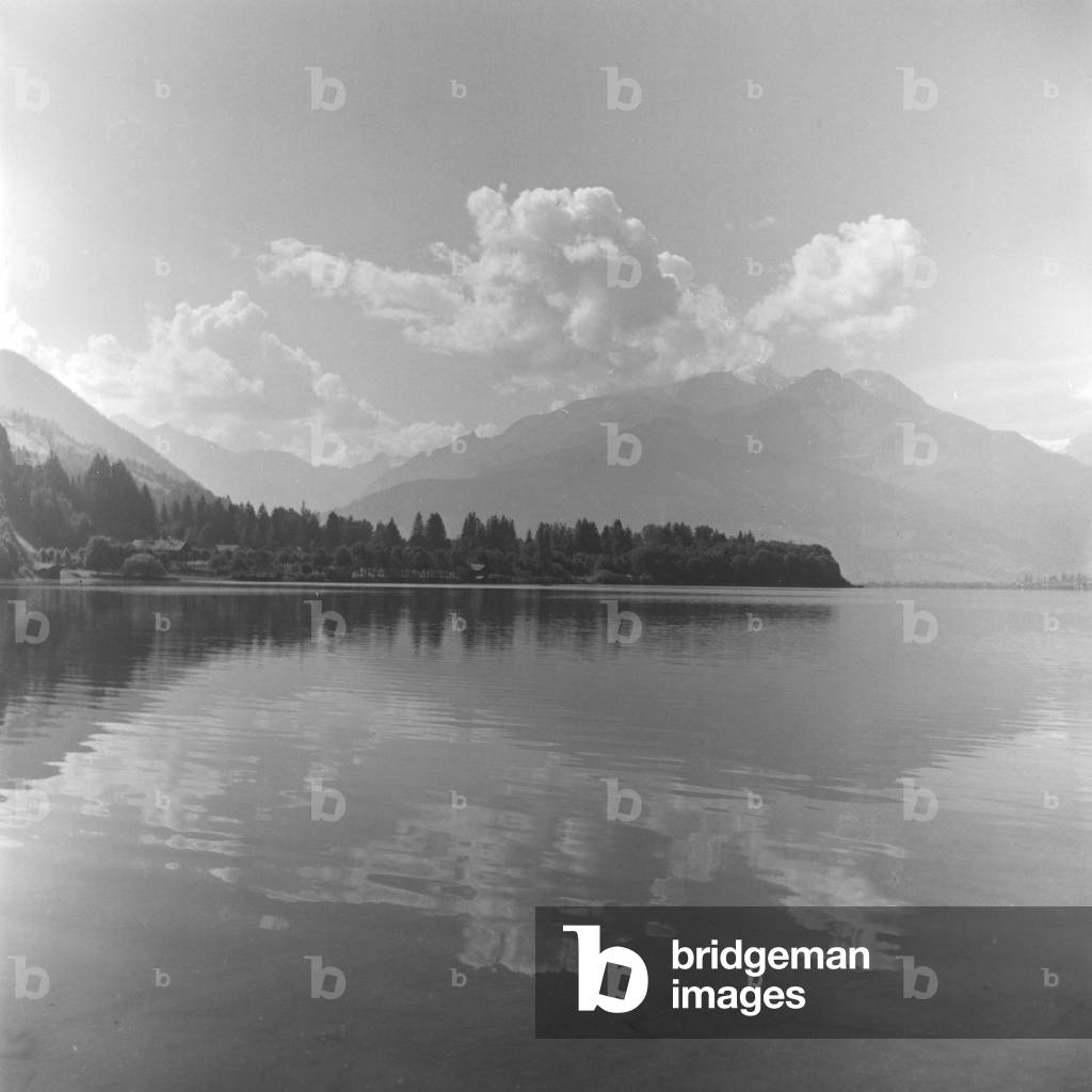 View to Zell am See, Germany 1930s (b/w photo)