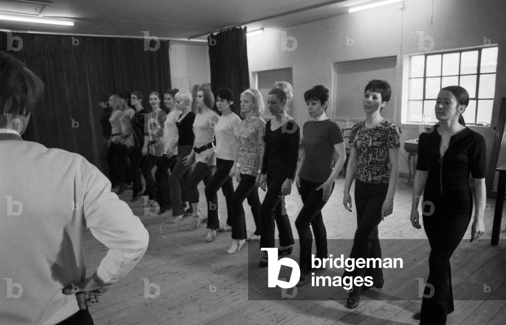 The ZDF TV ballet company during the training, Germany 1970