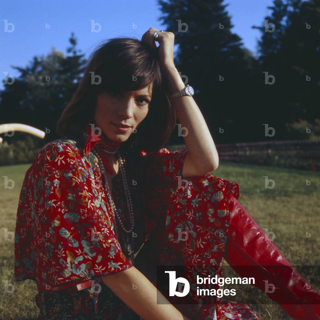 German actress Iris Berben at a photoshooting, end 1970s