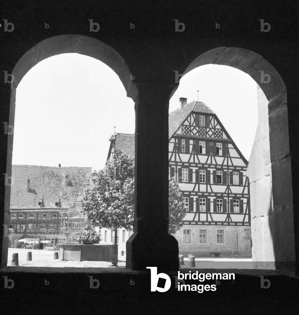 At spa resort Bad Nauheim, Germany 1930s (b/w photo)