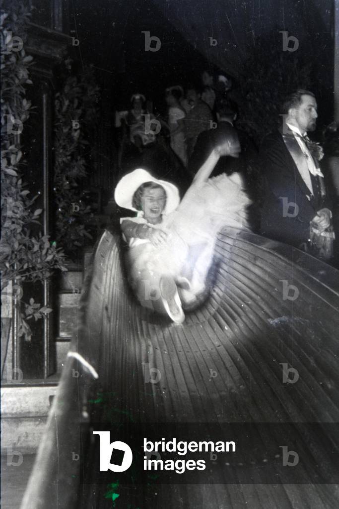 Guests of a carnival party, Germany 1937 (b/w photo)