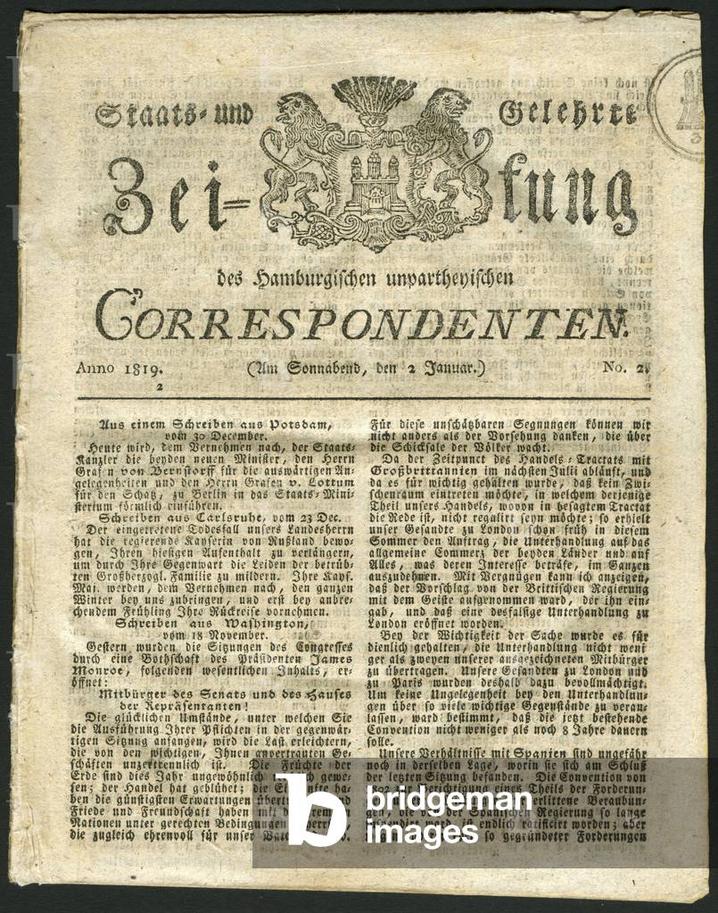 Germany, Hamburg, historical newspaper called : 