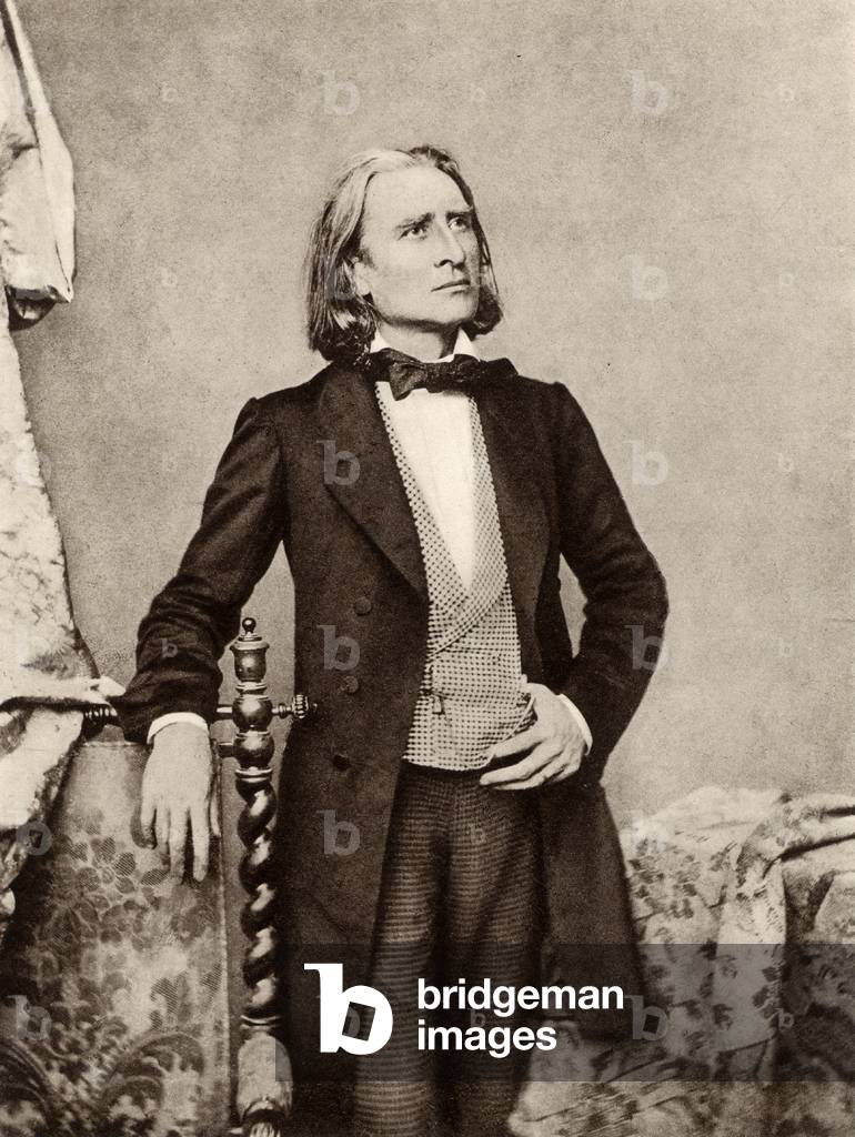 Franz (Ferencz) Liszt (1811-1886) Hungarian pianist and composer (b/w photo)