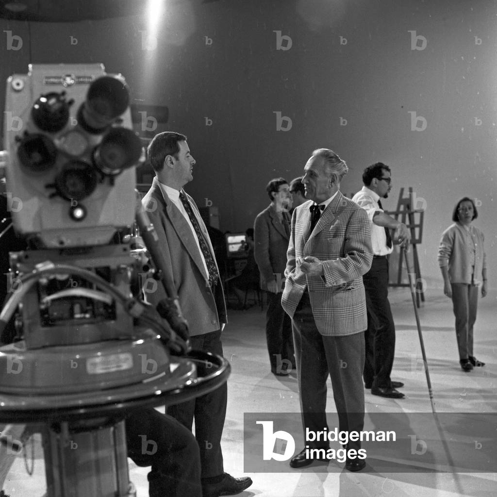 German screenwriter Hans Hubberten (left) with mountaineer, director and actor Luis Trenker, Germany 1960s