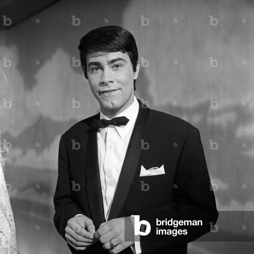 German schlager singer Roy Black biting his lips, Hamburg 1966