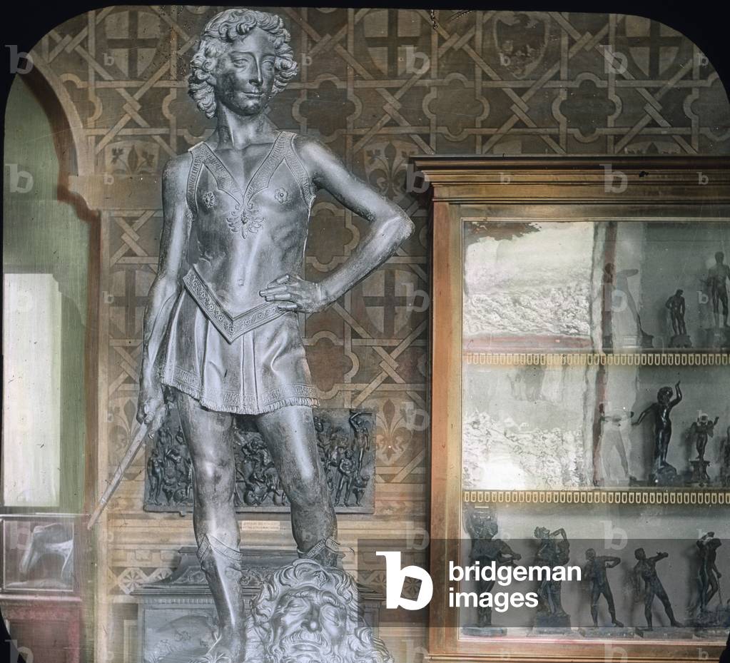 Italy, Florence, Bargello palace, David by Verrochio, image date: circa 1910. Carl Simon Archive