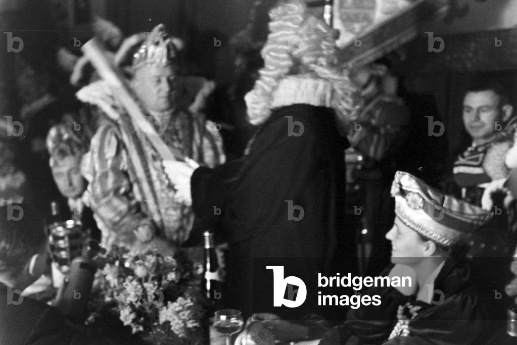 Carnival at Duesseldorf in 1937 with the slogan 