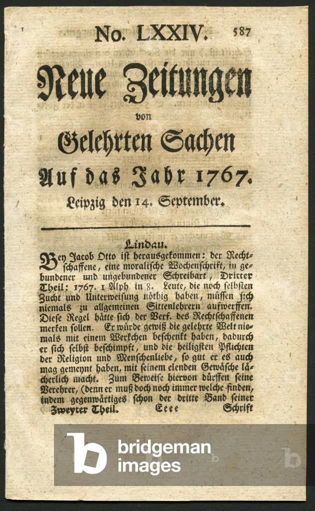 Germany, Leipzig, historical newspaper with the title : 