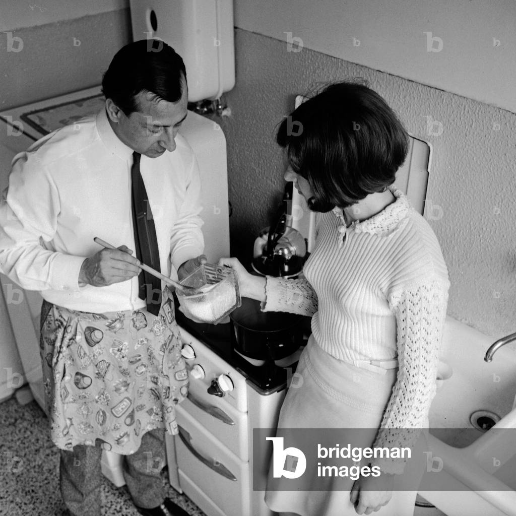 Greek German singer Vicky Leandros with Leo, her father, at Hamburg, Germany 1960s