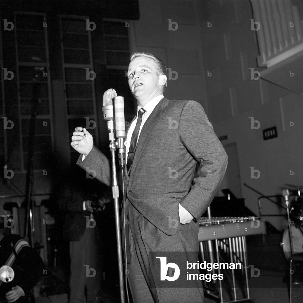 Singer performing at Kiel, Germany 1950s