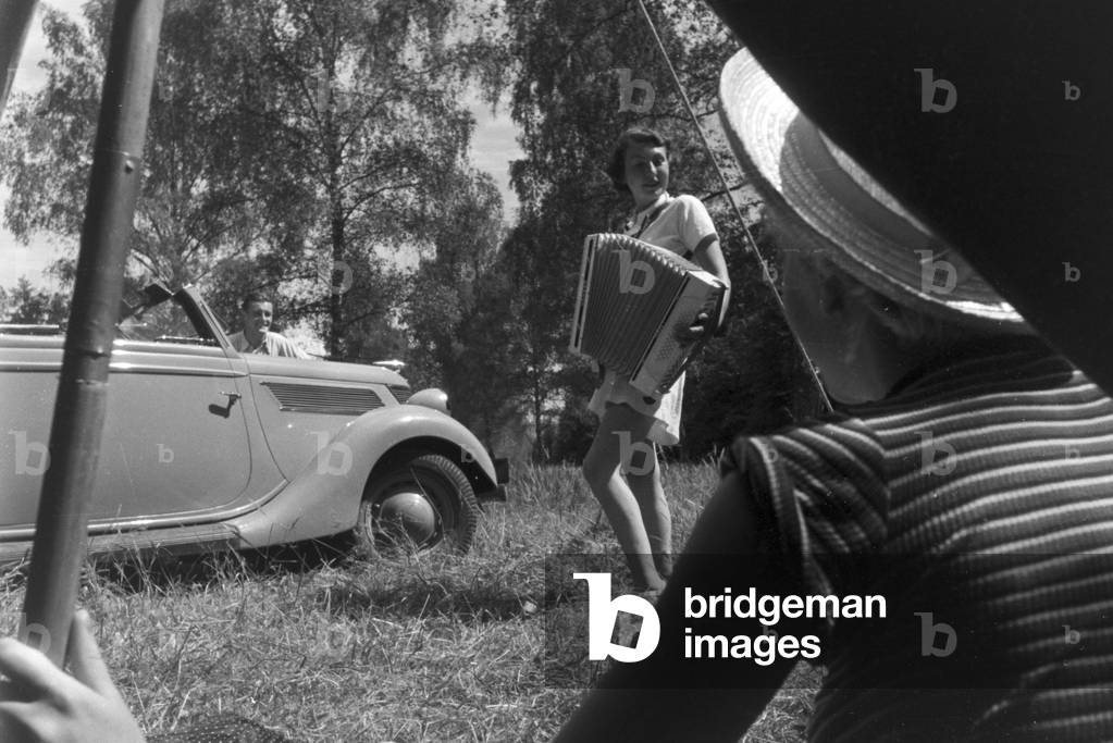 Camping near Marbach at Naab, Germany 1930 (b/w photo)