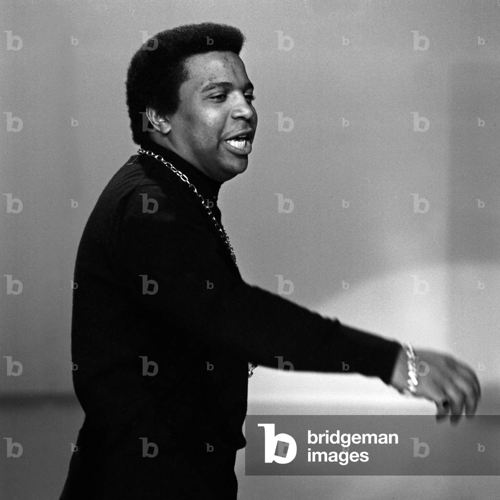 German schlager singer Roberto Blanco at a TV show, Germany mid 1960s