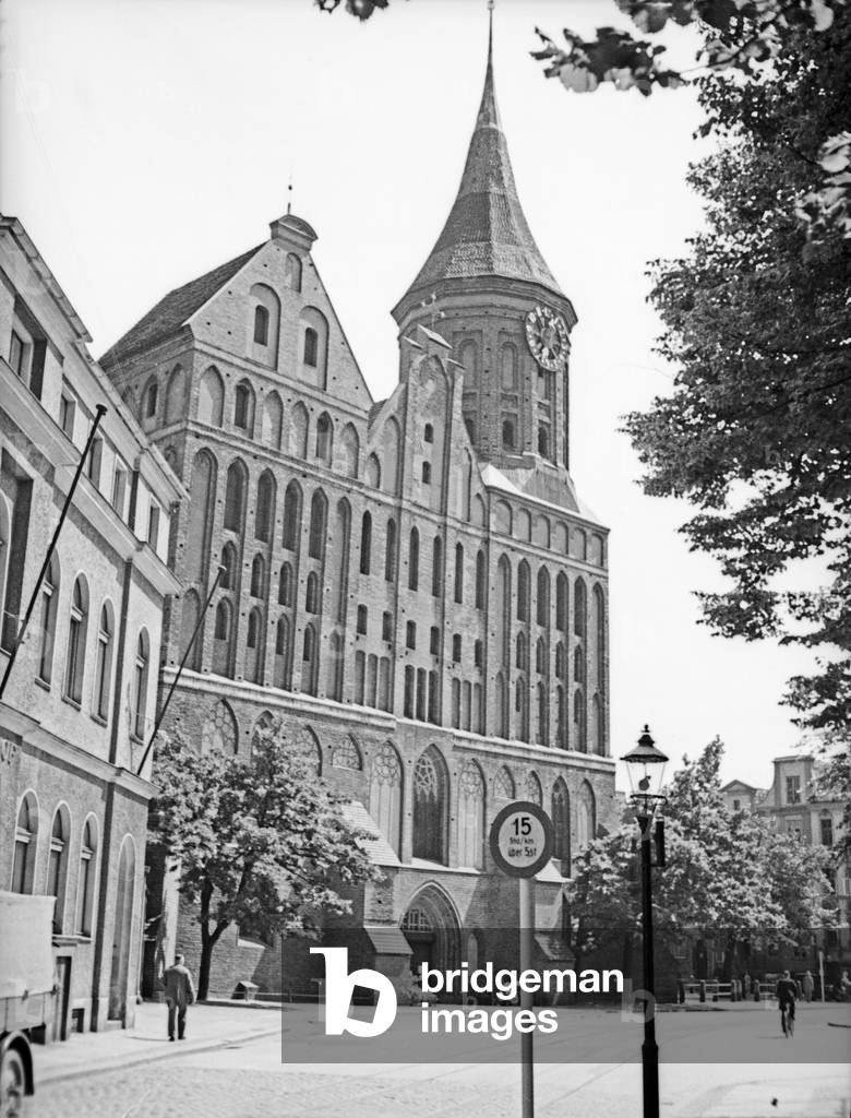 View to Koenigsberg cathedral, East Prussia 1930s (b/w photo)