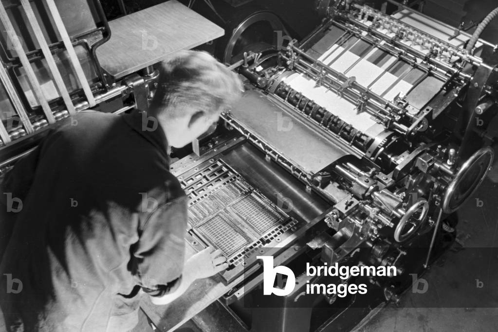 A printer working with the M.A.N, machine 