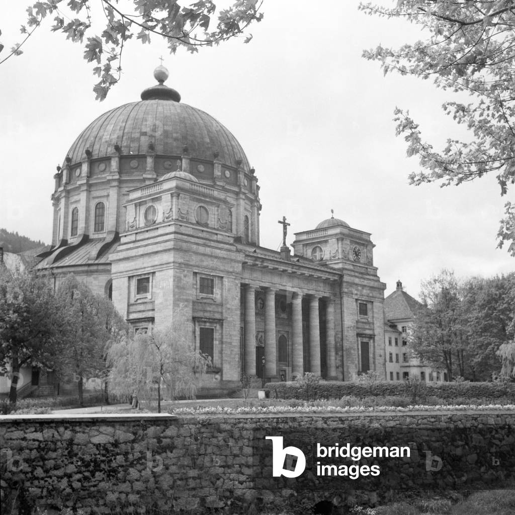 St Blasius cathedral at St Blasien in Black Forest, Germany 1930s (b/w photo)