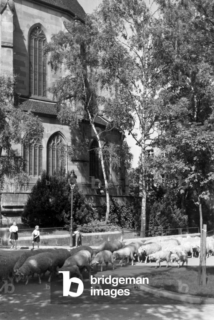 A trip to Stuttgart, Germany 1930s (b/w photo)