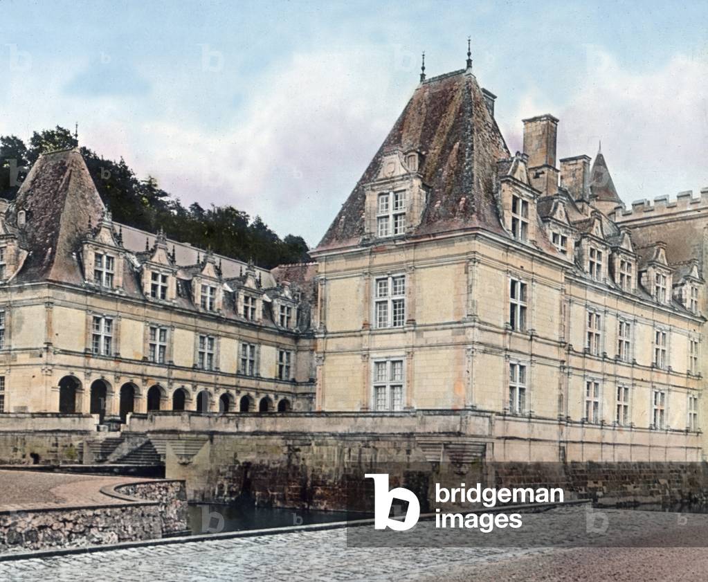 France, Tours, region Loire, Europe, travel, 1910s, 1920s, 20th century, Chateau de Villandry, Renaissance, archive, Carl Simon, history, historical, exquisit collection : architecture, castle, noble, buidling, renaissance, landmark, hand coloured glass slide