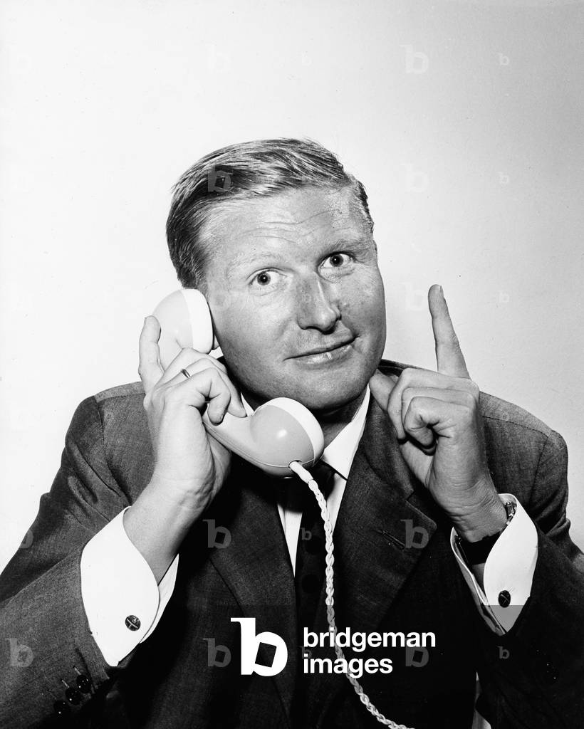 German journalist Hans Roth on the telephone, beginning 1960s
