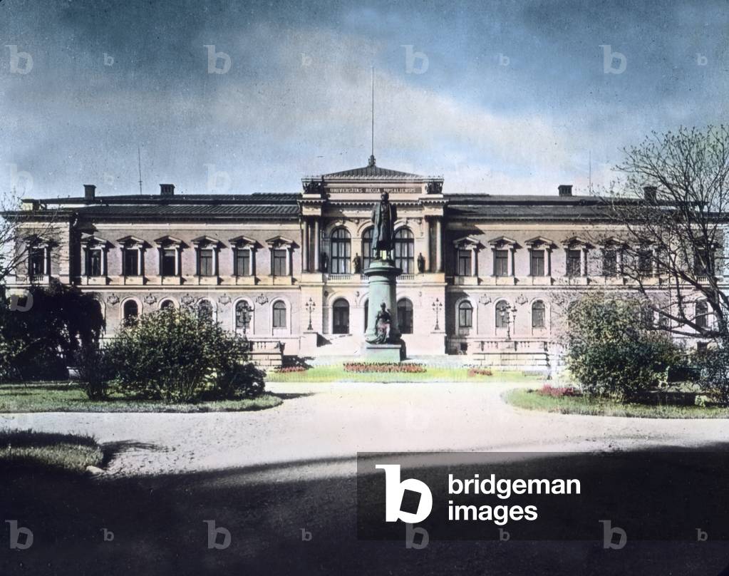 Sweden, view to the University of Uppsala. Image date: circa 1915. Carl Simon Archive