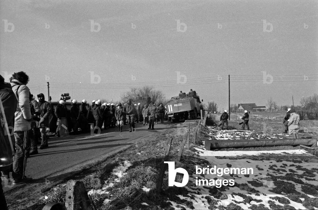 Protesters at the area of Brokdorf nuclear plant, Germany 1980s