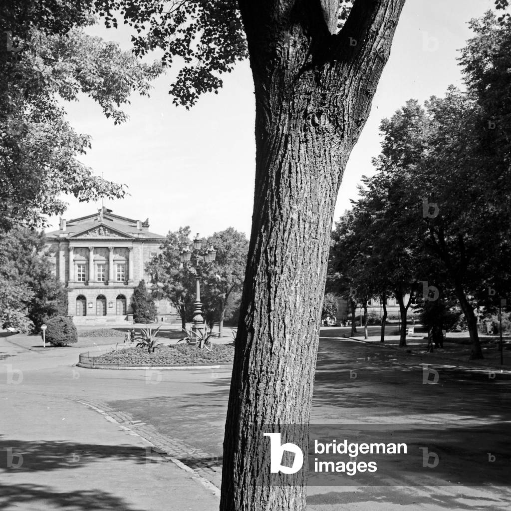 View to the Deutsches Theater theatre at Goettingen, Germany 1930s (b/w photo)