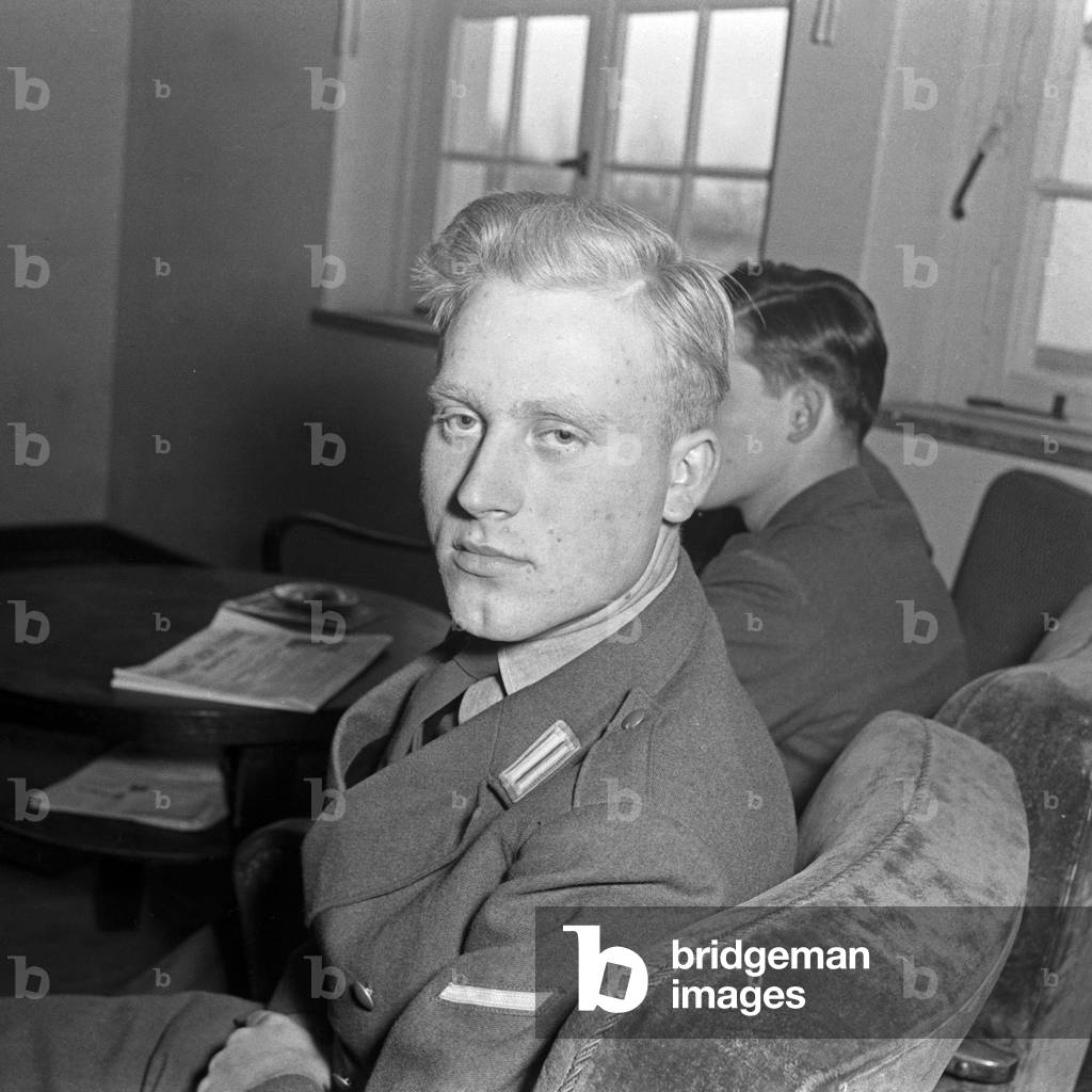 Portrait of a soldier in a rank of a private first class of the German Bundeswehr, Germany 1950s