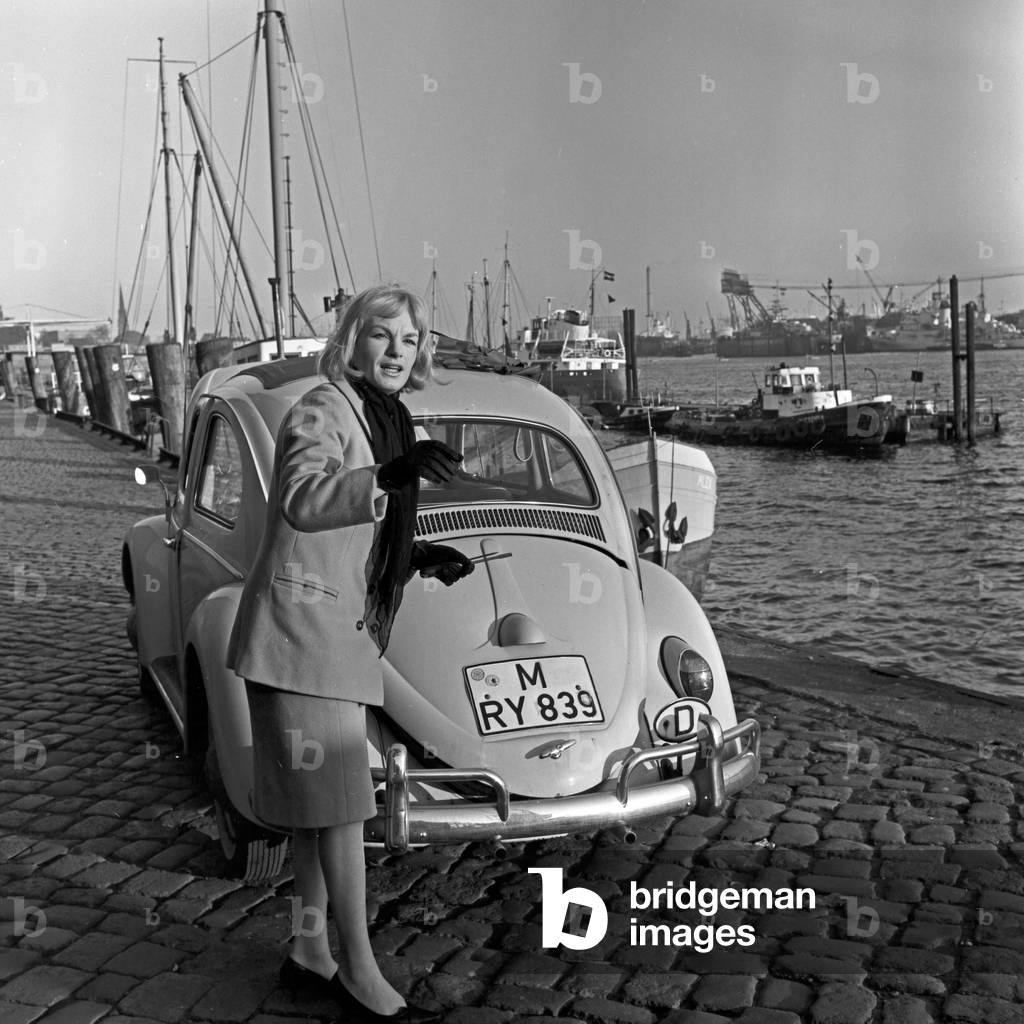 German actress Kerstin de Ahna at Hamburg, Germany 1960s