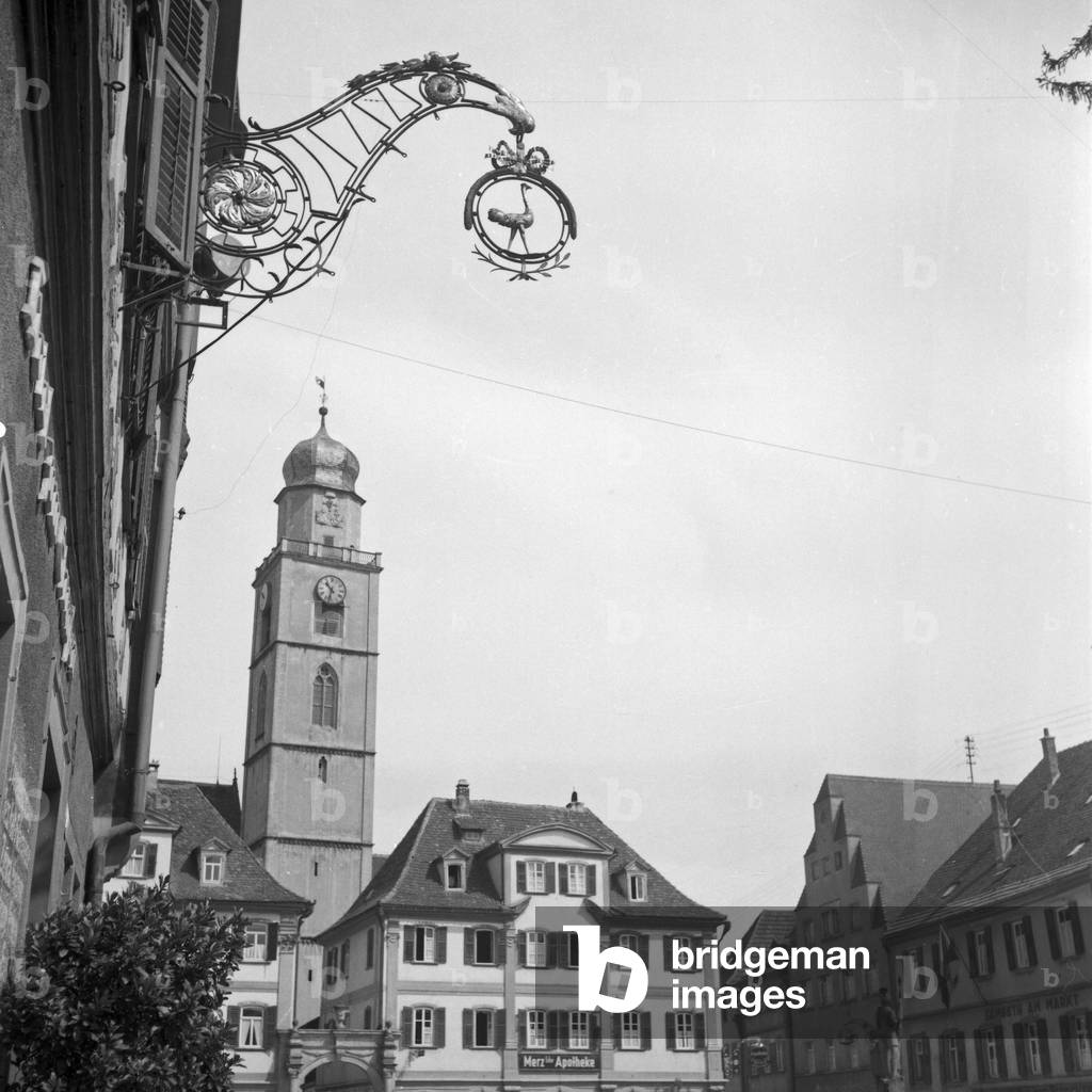 St. Johannis minster at Bad Mergentheim, Germany 1930s. (b/w photo)