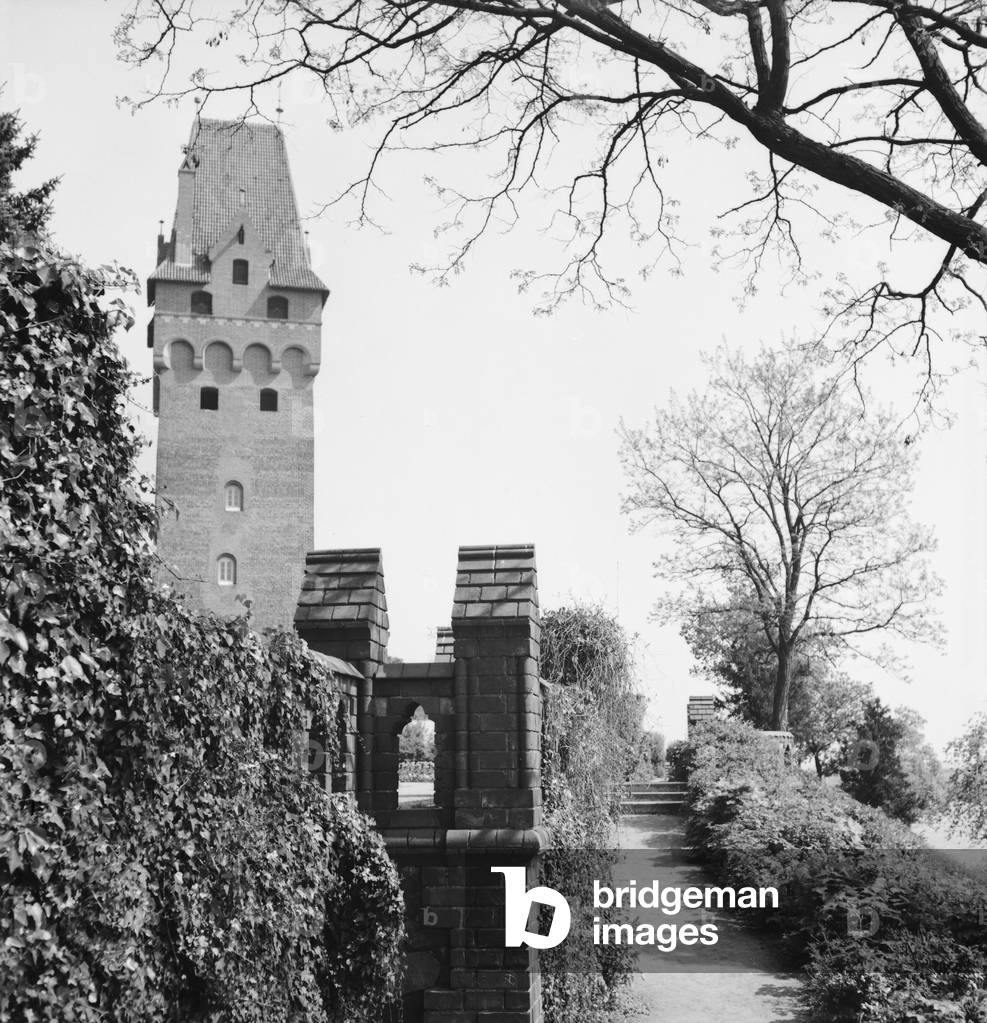 At the city of Tangermuende, Germany 1930s (b/w photo)