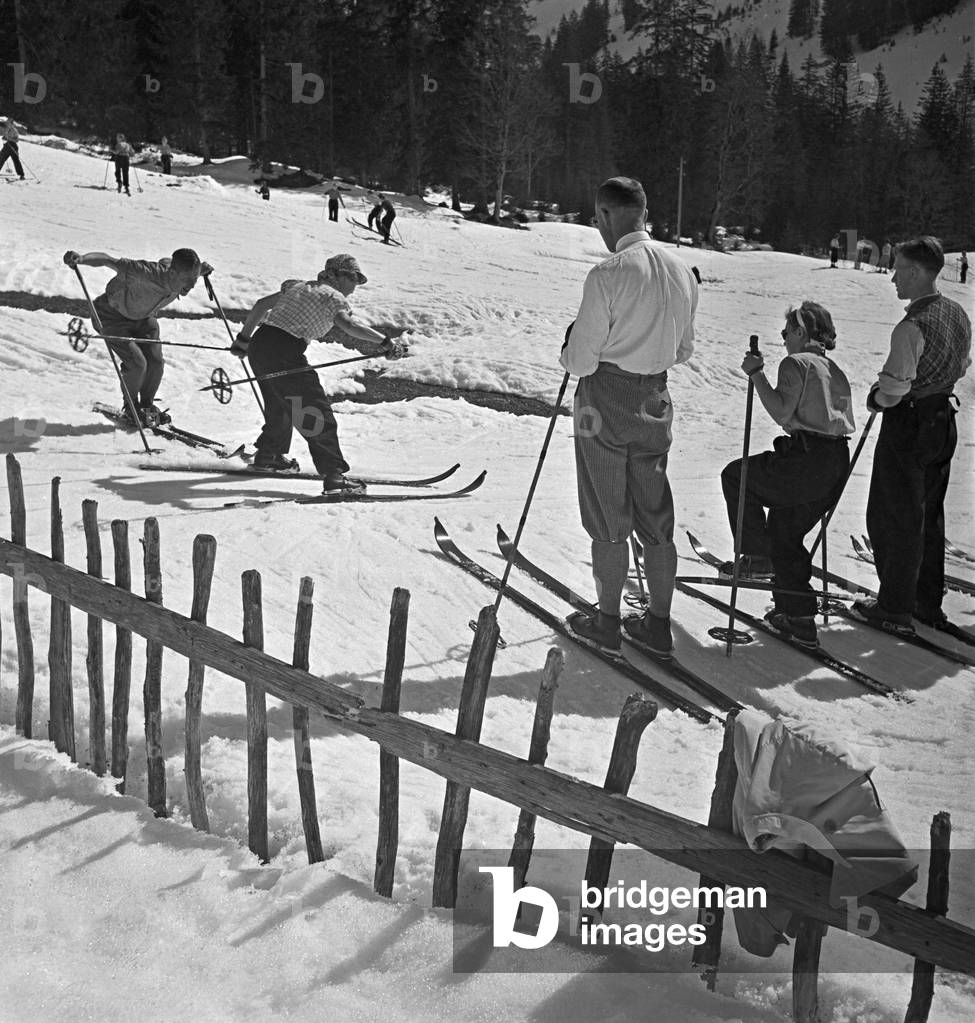 A trip to Mittelberg in Austria, Germany 1930s (b/w photo)